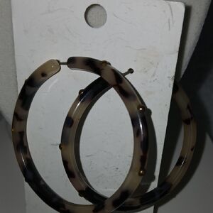 Tortoiseshell Hoop Earrings - Fashion Women Jewelry